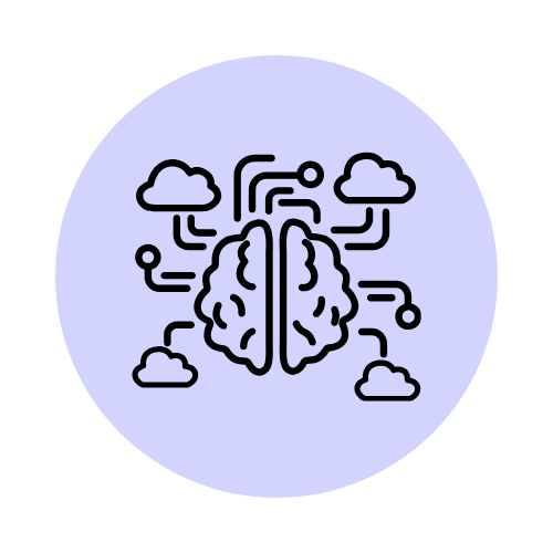 Brain connected to data signals, representing AI recommendations