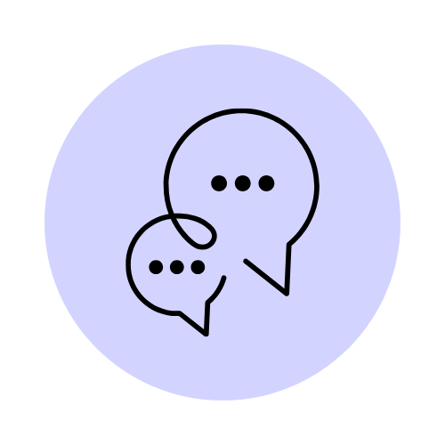 Speech bubbles, representing engaging conversations