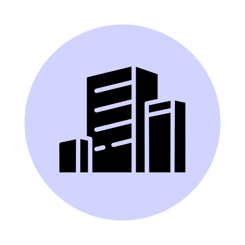 Office buildings, representing enterprise-grade privacy